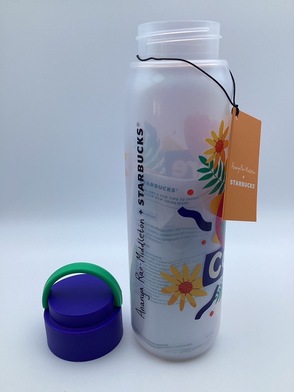 Starbucks Ananya Rao-Middleton Care In Community Plastic 24 Oz Water Bottle - Picture 4 of 9